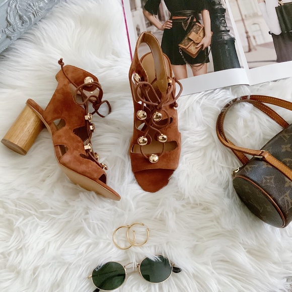 New Rebecca Minkoff Adiv Ghillie Cage Tan Sandal - Picture 2 of 8